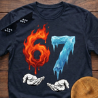 6 7 Meme Six Seven Fire & Ice T-shirt