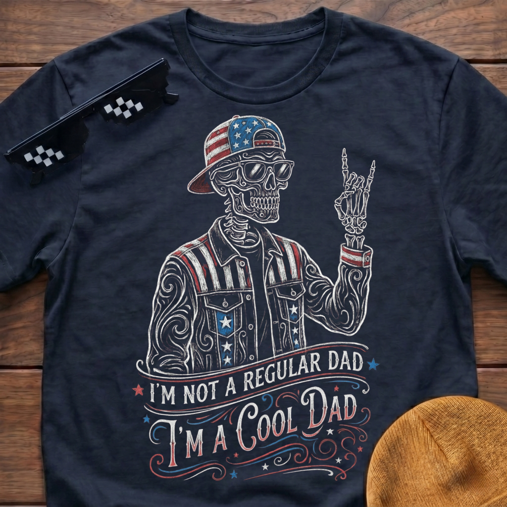 Cool Dad Patriotic Skeleton T-shirt