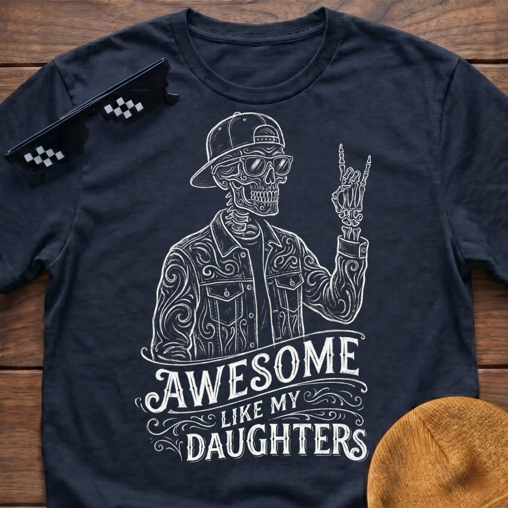 Skeleton Awesome Like My Daughters T-Shirt