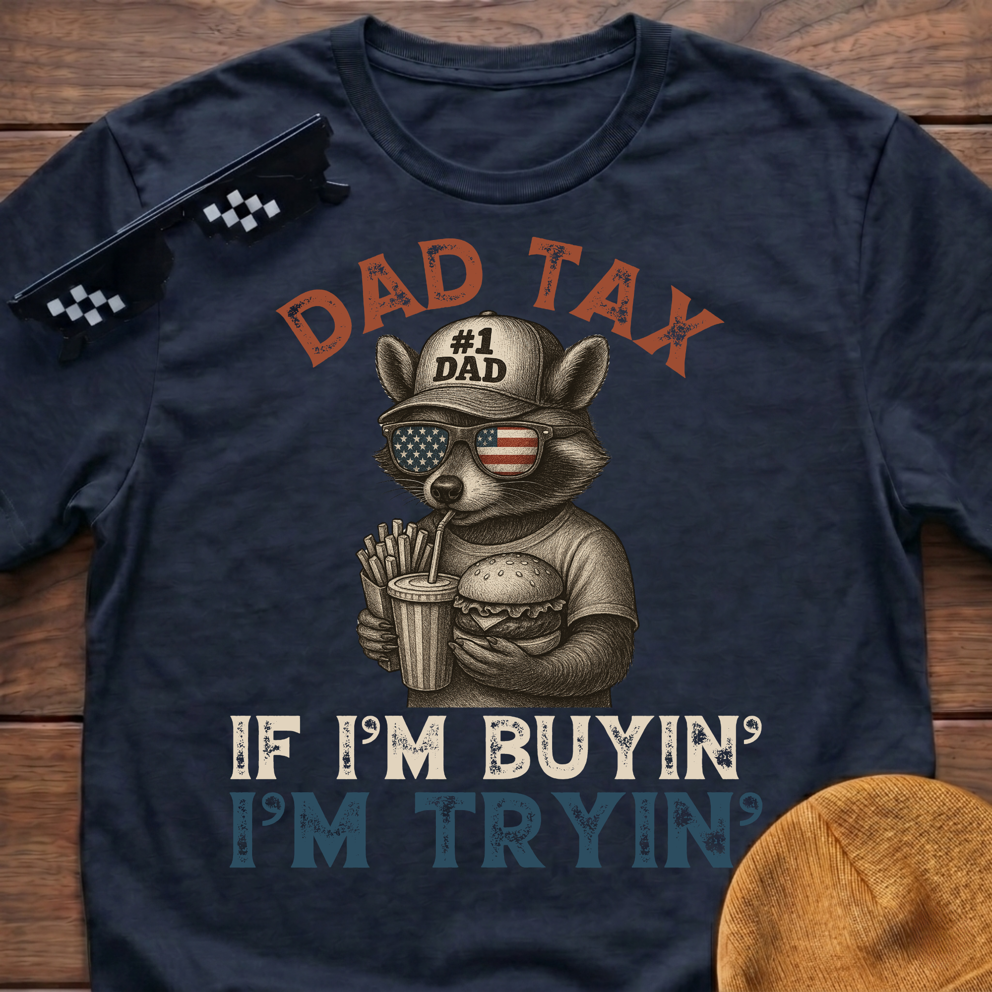 Racoon Dad Tax If I'm Buying I'm Trying T-Shirt