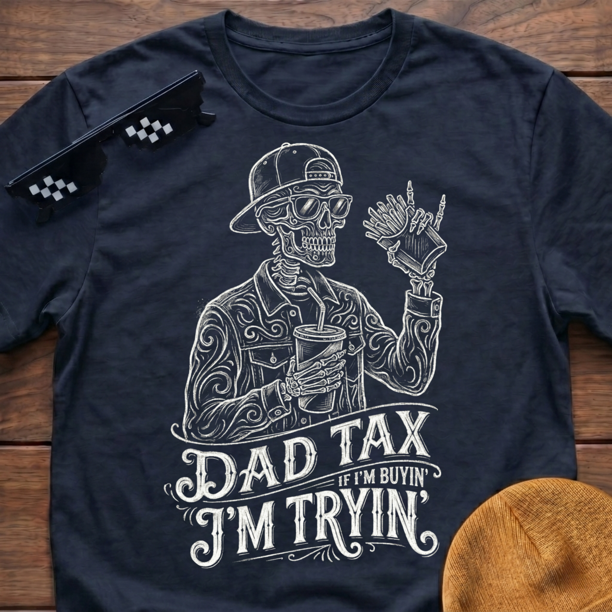 Skeleton Dad Tax If I'm Buying I'm Trying T-shirt
