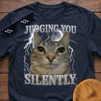Judging You Silently Meme Funny Cat Meme T-shirt