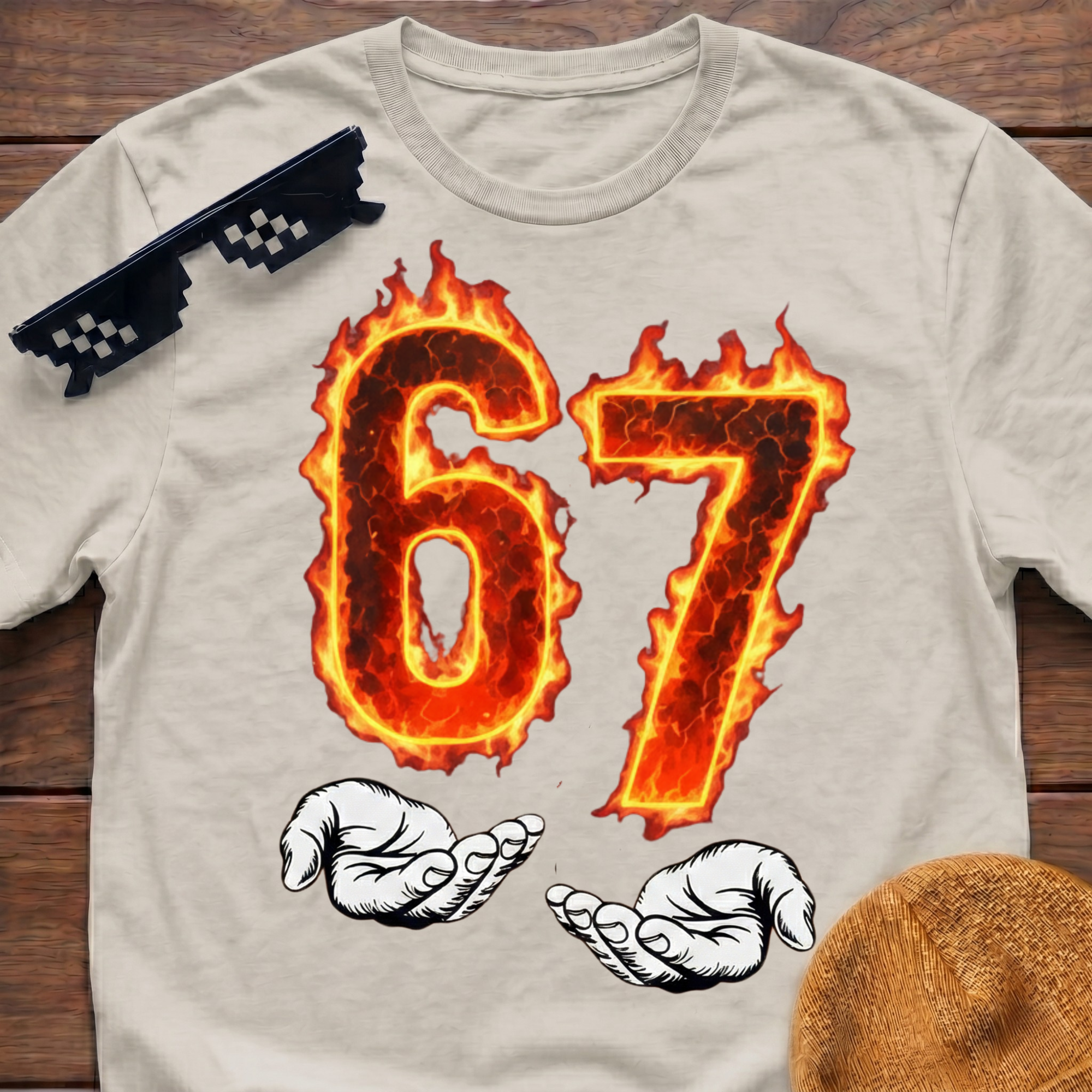6 7 Meme Six Seven Fire T-shirt