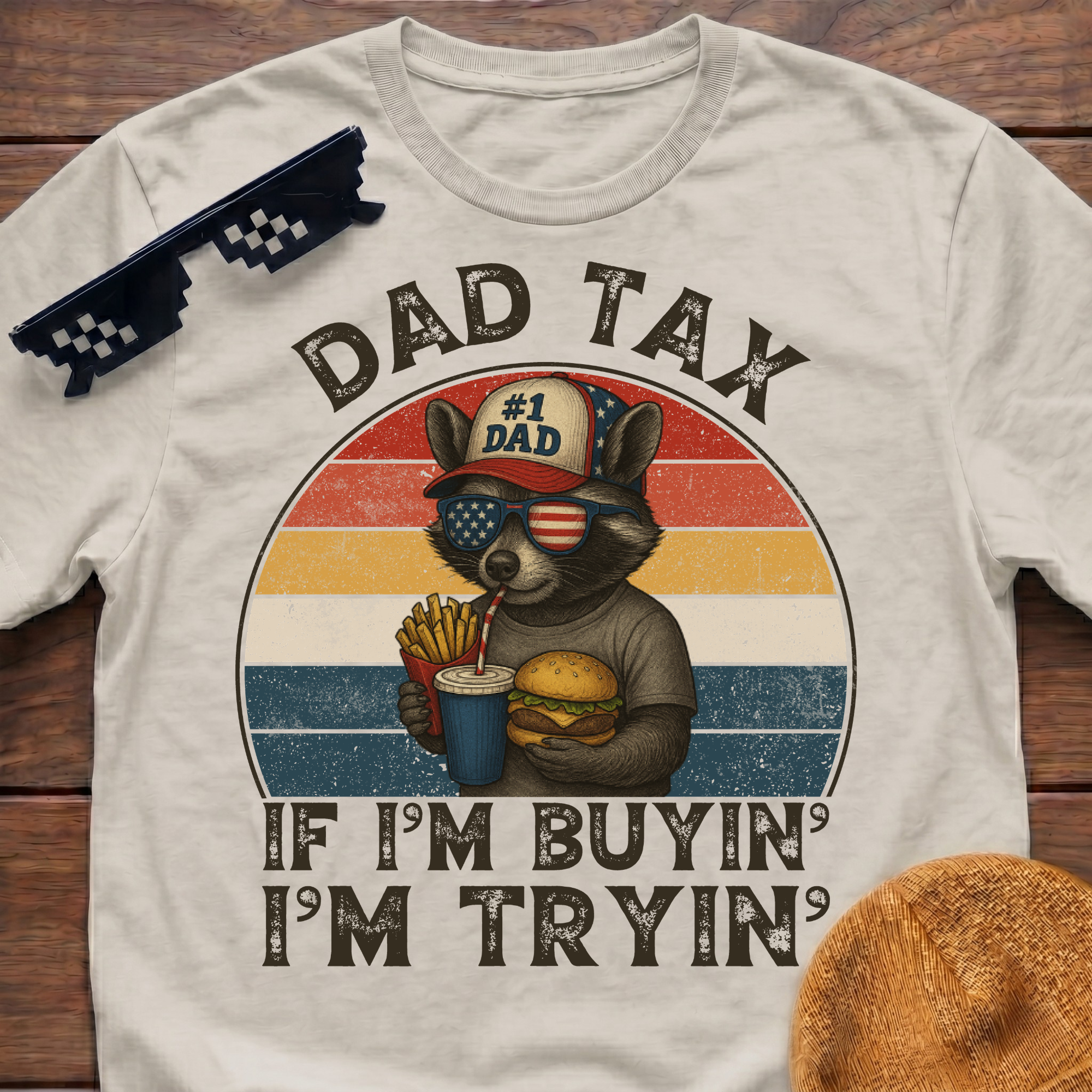 Racoon Dad Tax If I'm Buying I'm Trying T-Shirt
