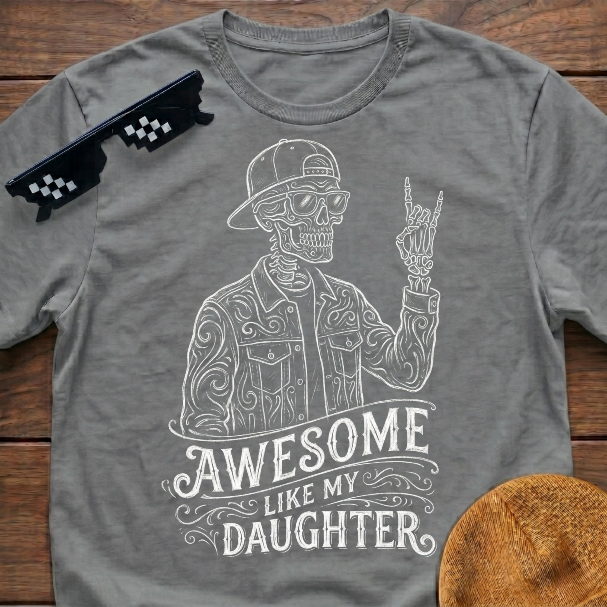 Skeleton Awesome Like My Daughter T-Shirt