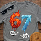 6 7 Meme Six Seven Fire & Ice T-shirt