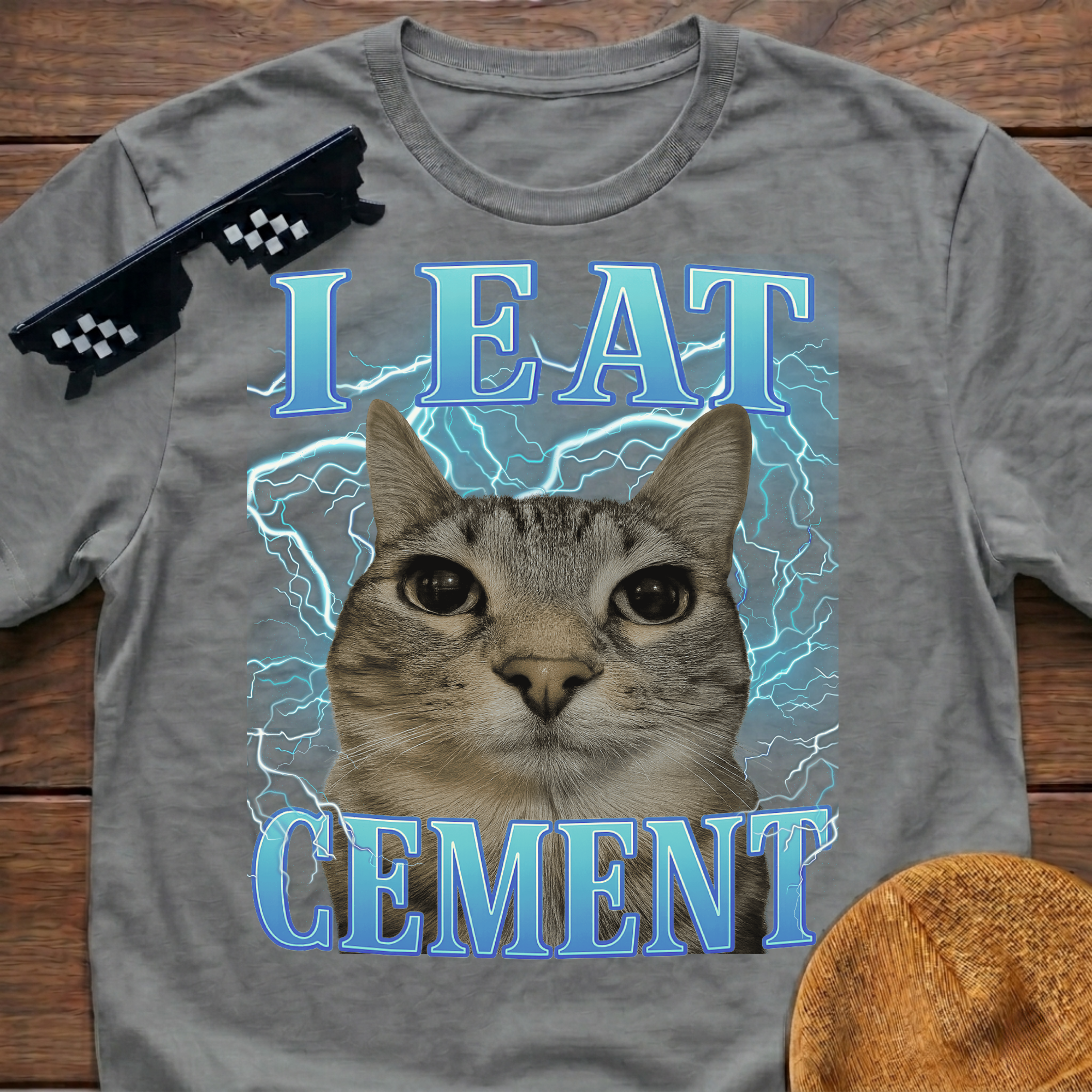 I Eat Cement Meme Funny Cat Meme T-shirt