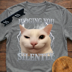 Judging You Silently Meme Funny Cat Meme T-shirt