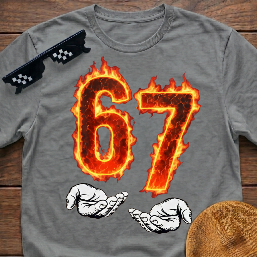 6 7 Meme Six Seven Fire T-shirt