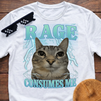 Rage Consumes Me Meme Funny Cat Meme T-shirt