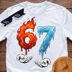6 7 Meme Six Seven Fire & Ice T-shirt