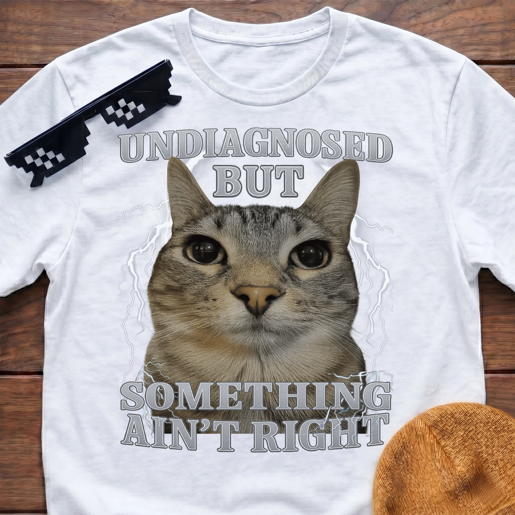 Undiagnosed But Something Ain't Right Funny Cat Meme T-shirt