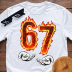 6 7 Meme Six Seven Fire T-shirt